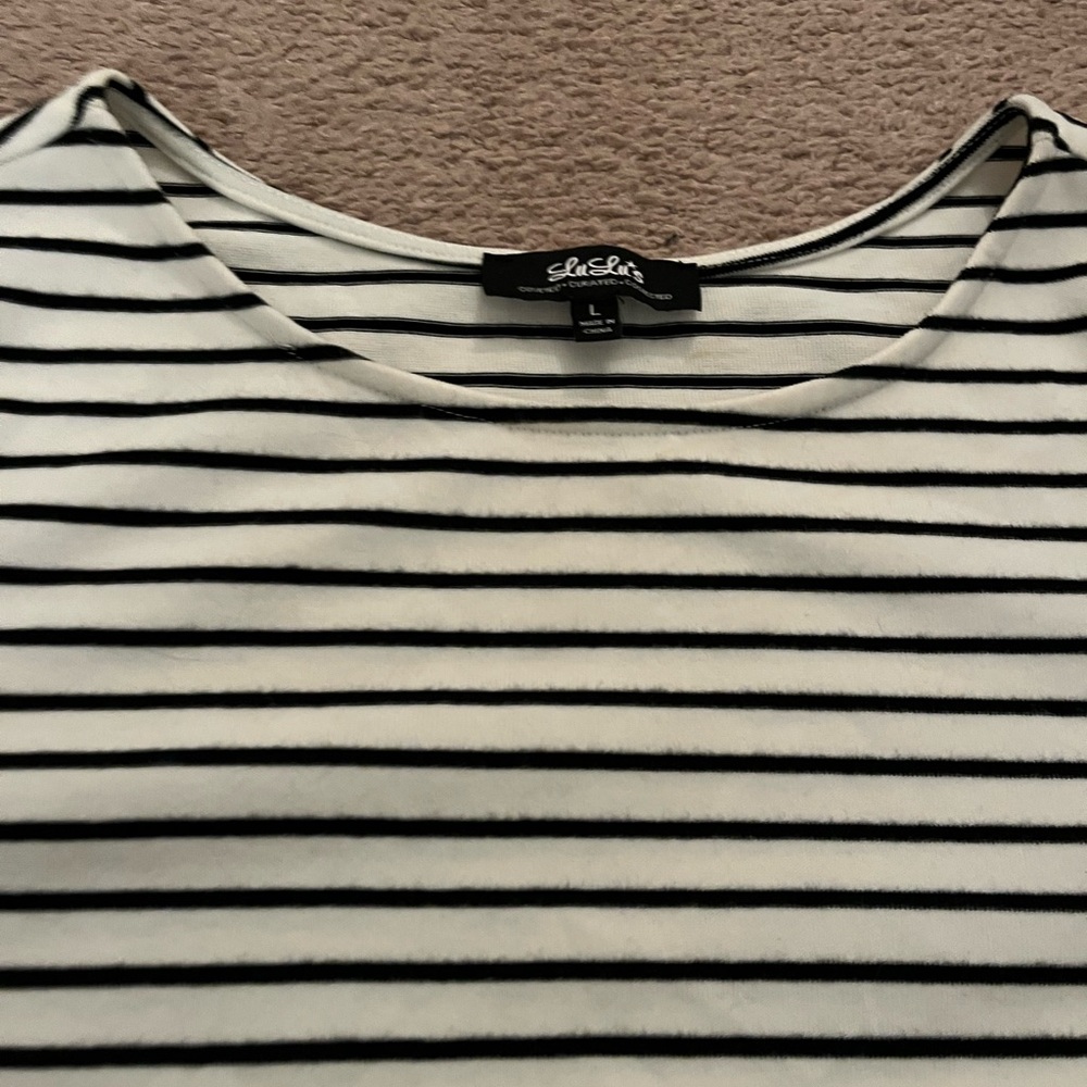 Lulus Striped Black and White Top